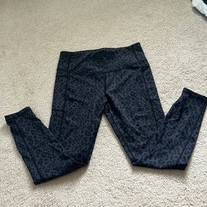 A all black cheetah print leggings